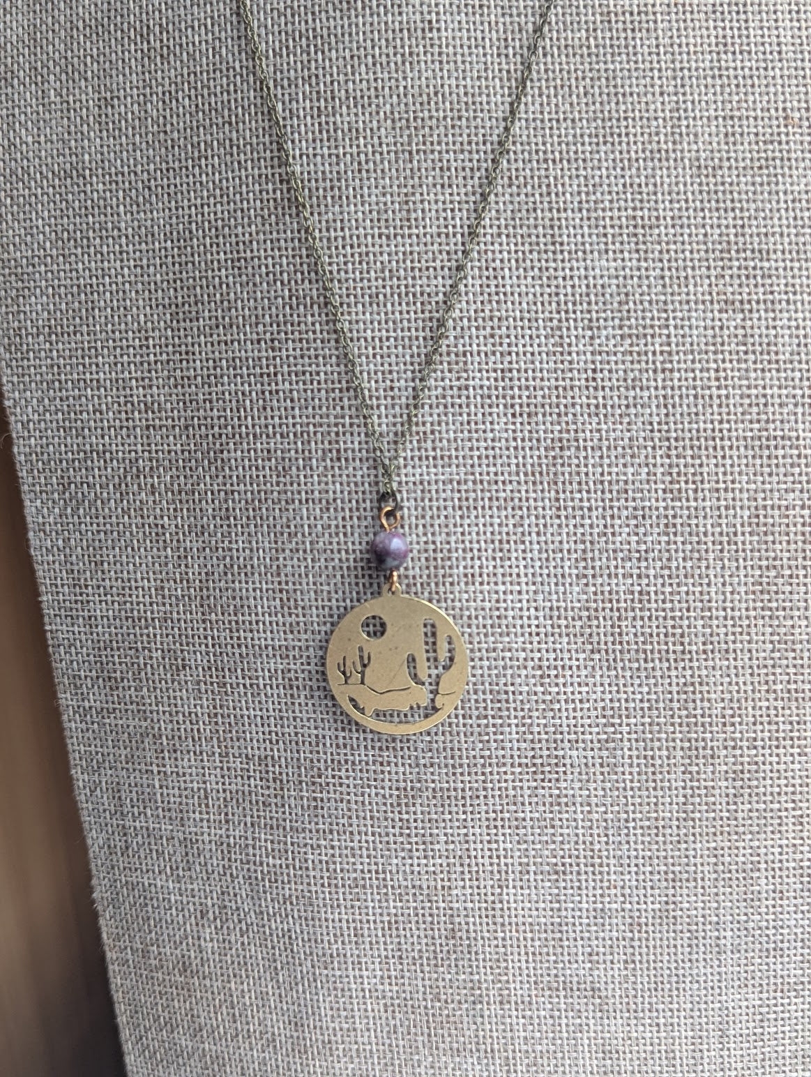 Desert Landscape Brass Necklace