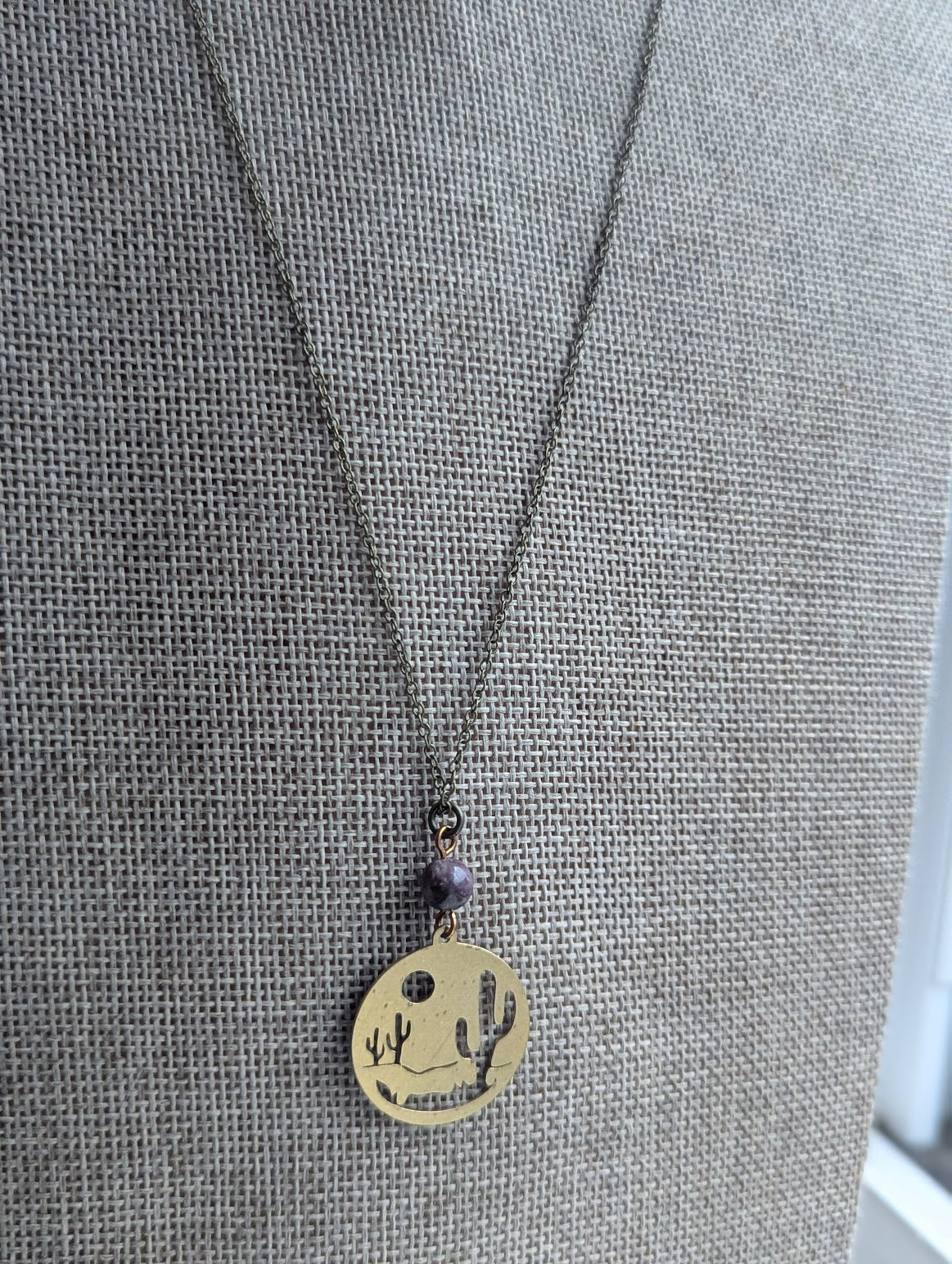Desert Landscape Brass Necklace