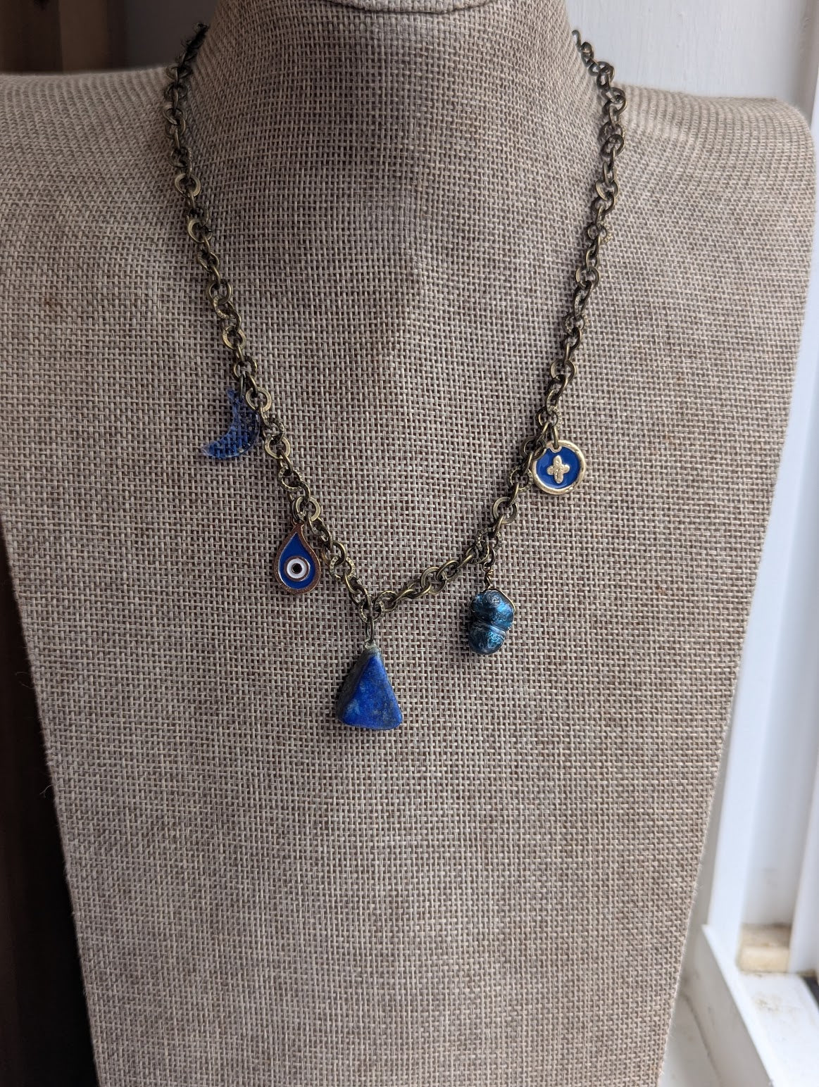 Blue Assorted Charm Necklace