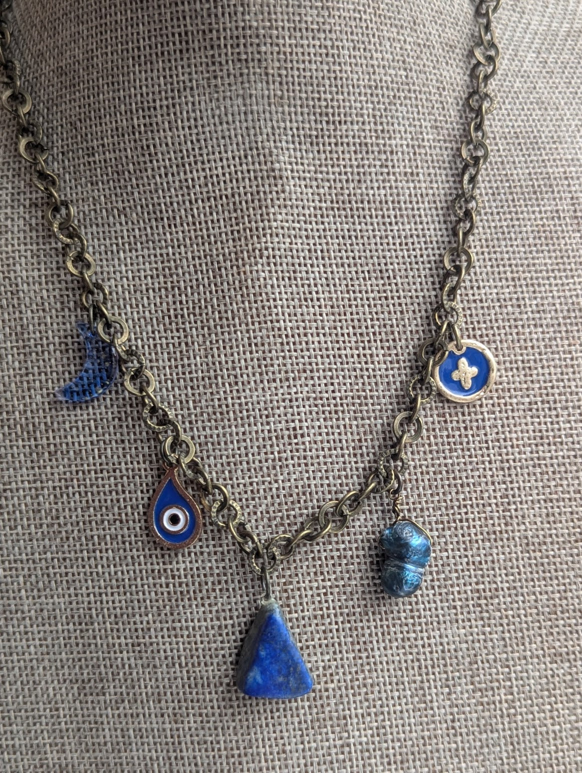 Blue Assorted Charm Necklace
