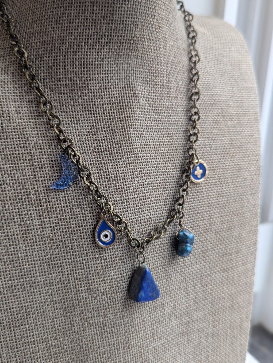 Blue Assorted Charm Necklace