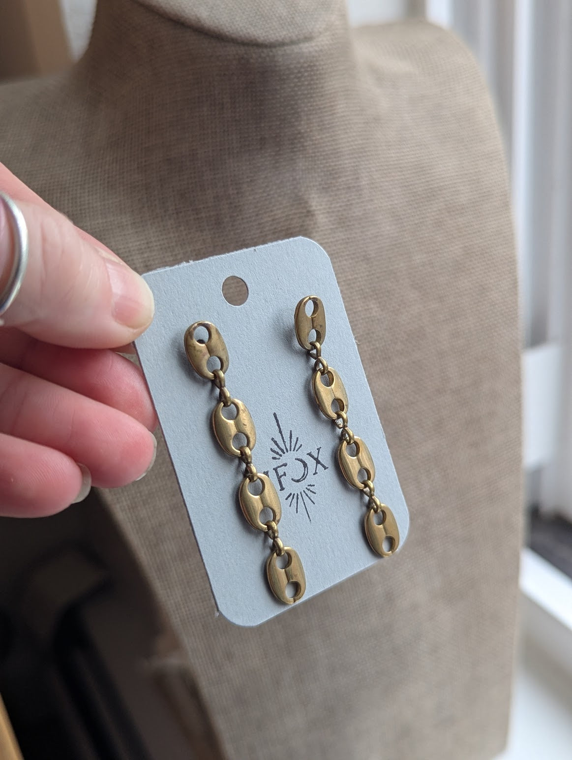 Brass Chain Drop Earrings