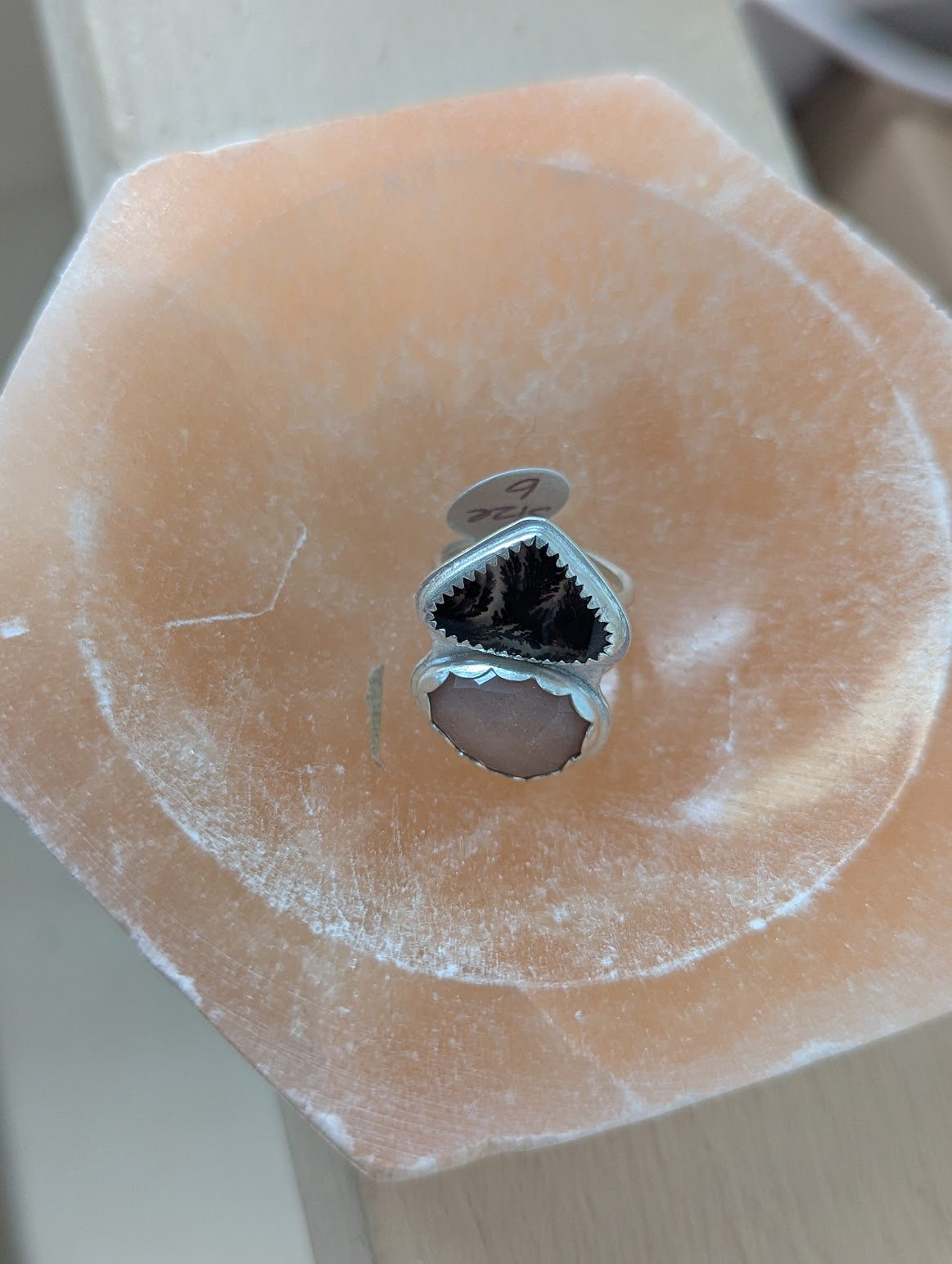 Pink Selenite Hexagon Trinket Dish