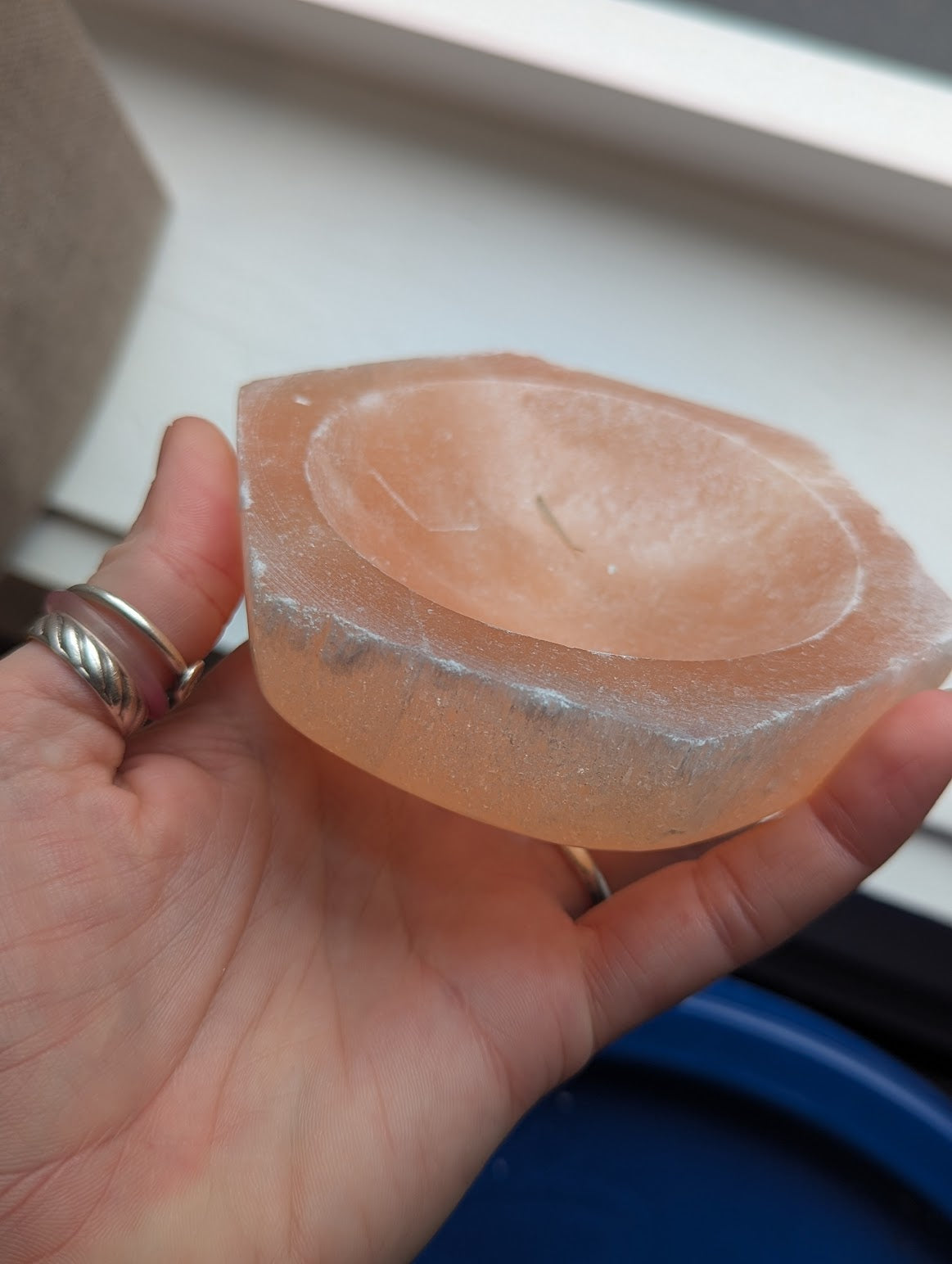 Pink Selenite Hexagon Trinket Dish