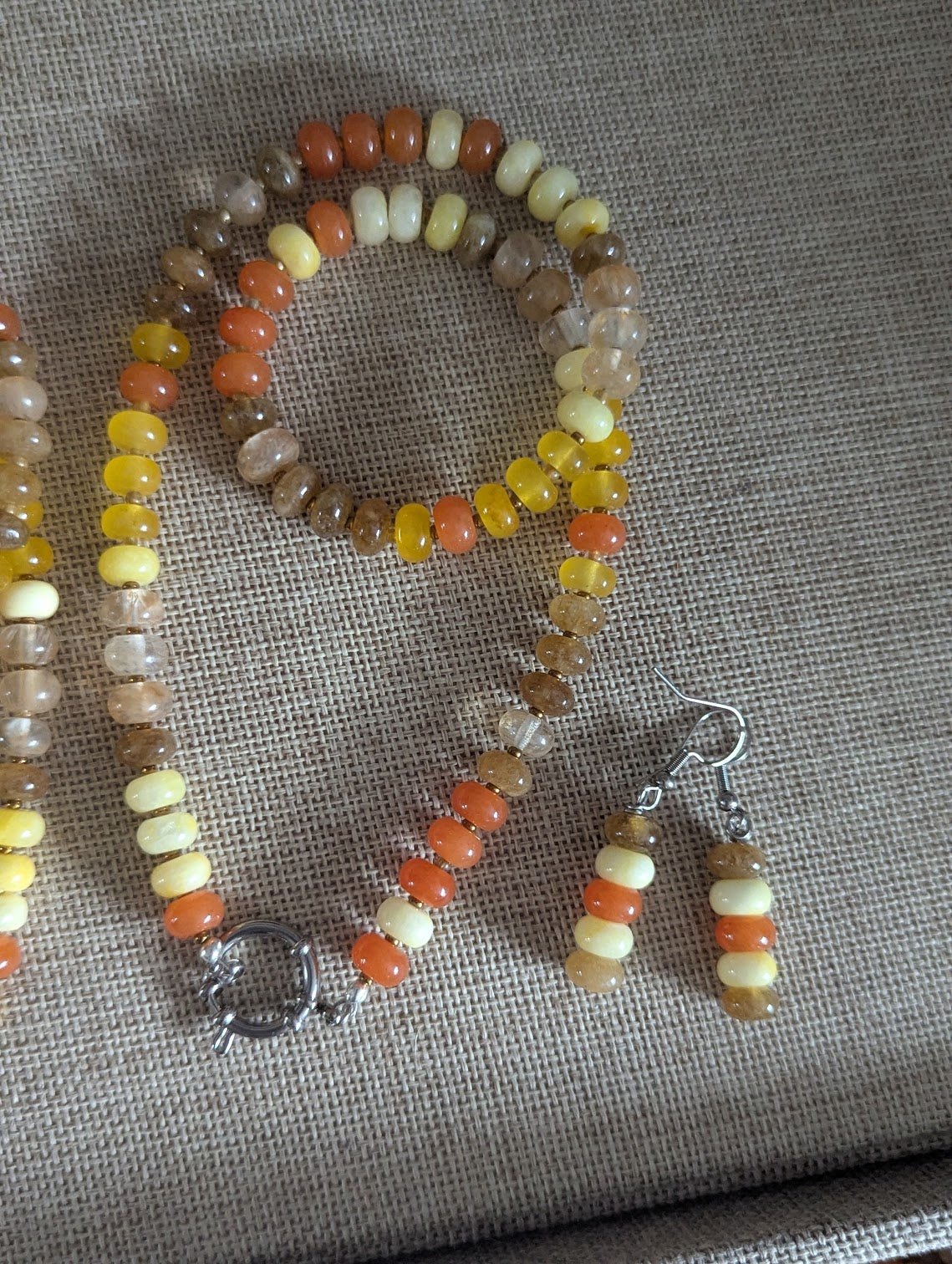 Autumnal Rondelle Beaded Necklace (Silver and Gold Available)