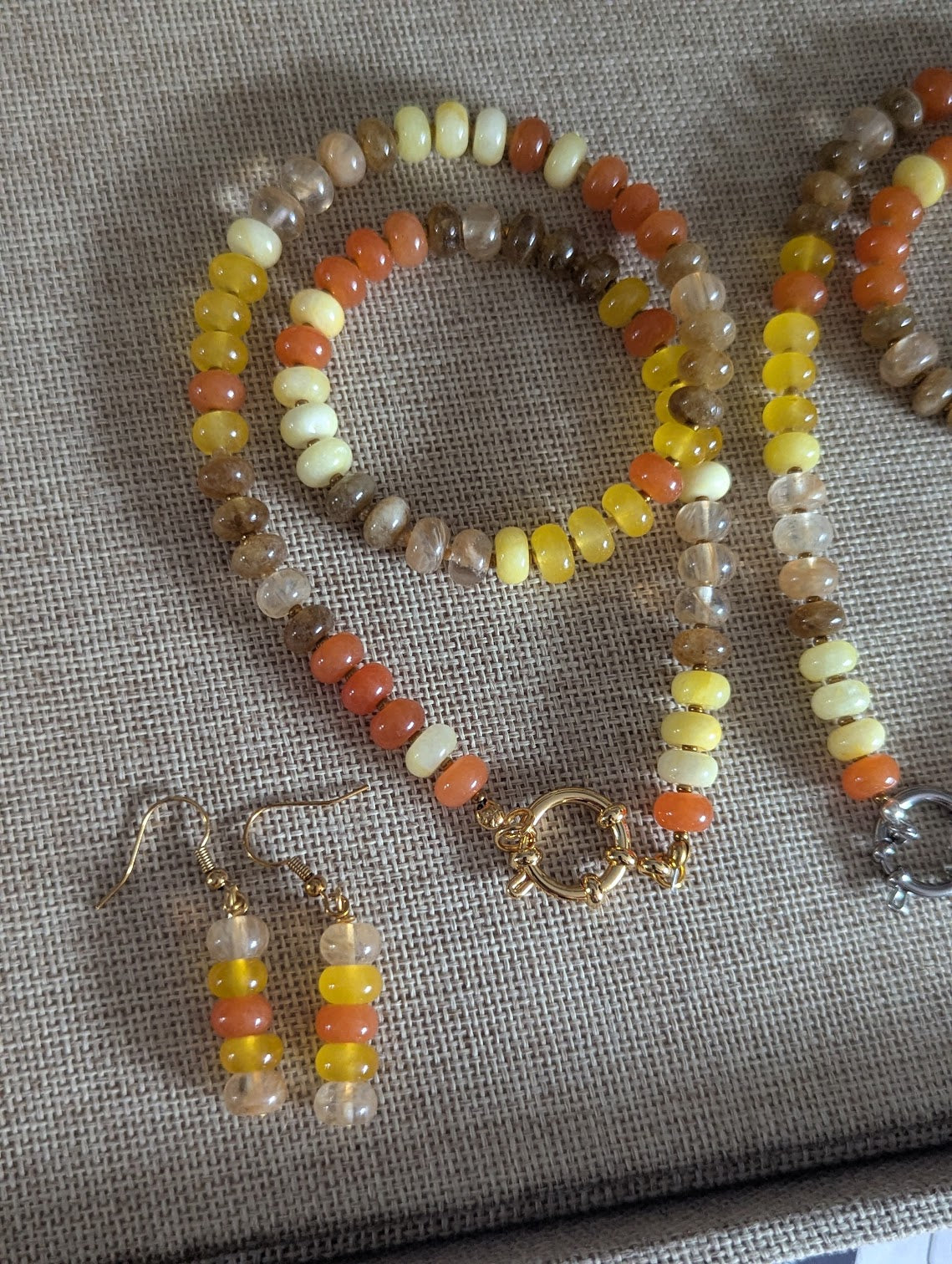 Autumnal Rondelle Beaded Necklace (Silver and Gold Available)