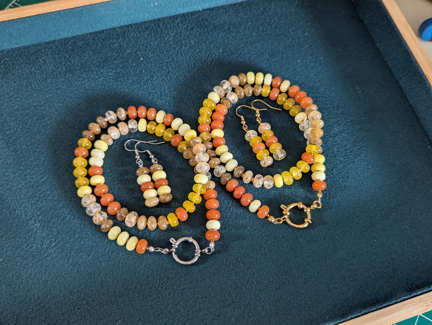 Autumnal Rondelle Beaded Necklace (Silver and Gold Available)