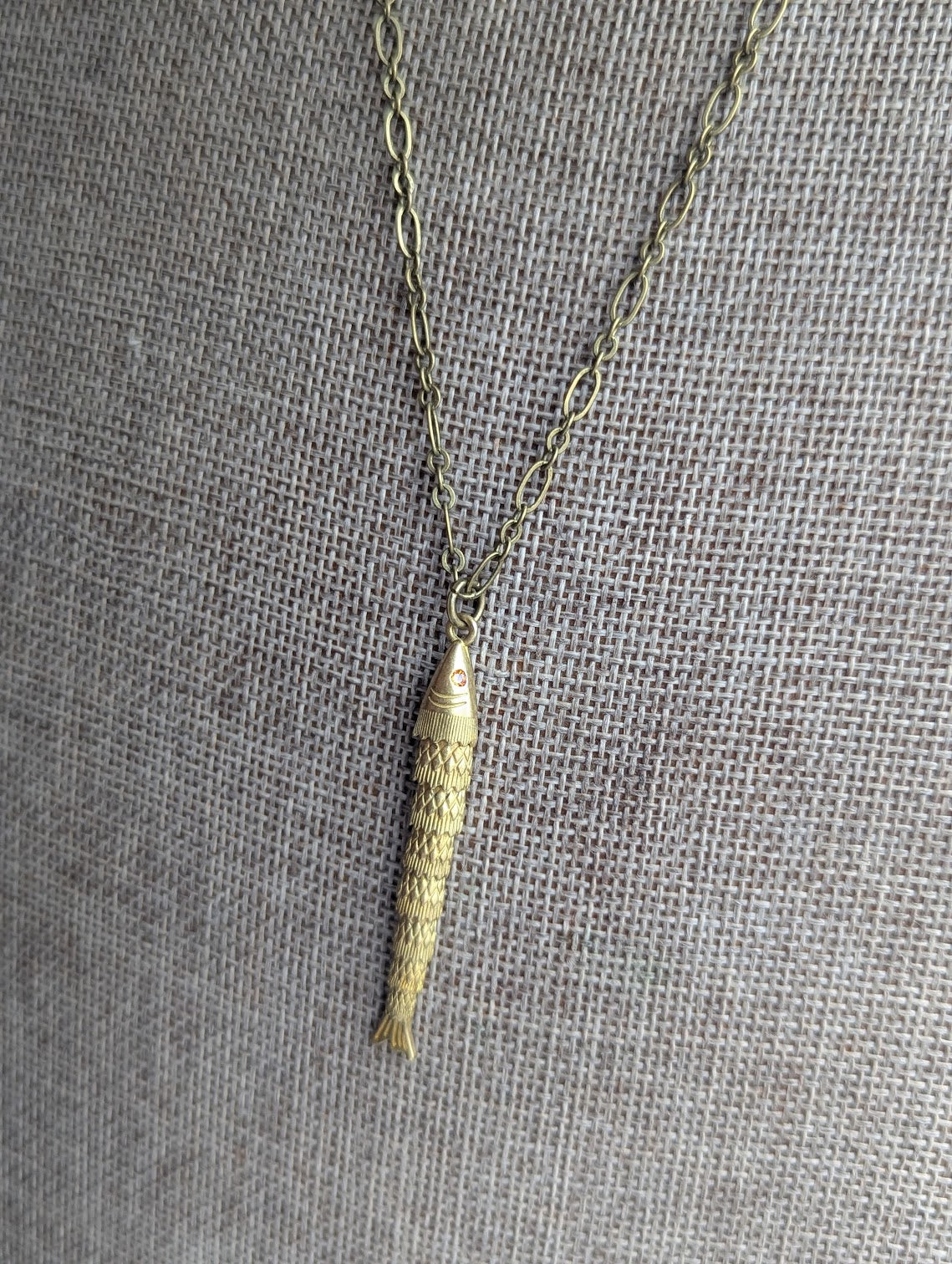 Brass Articulating Fish Necklace