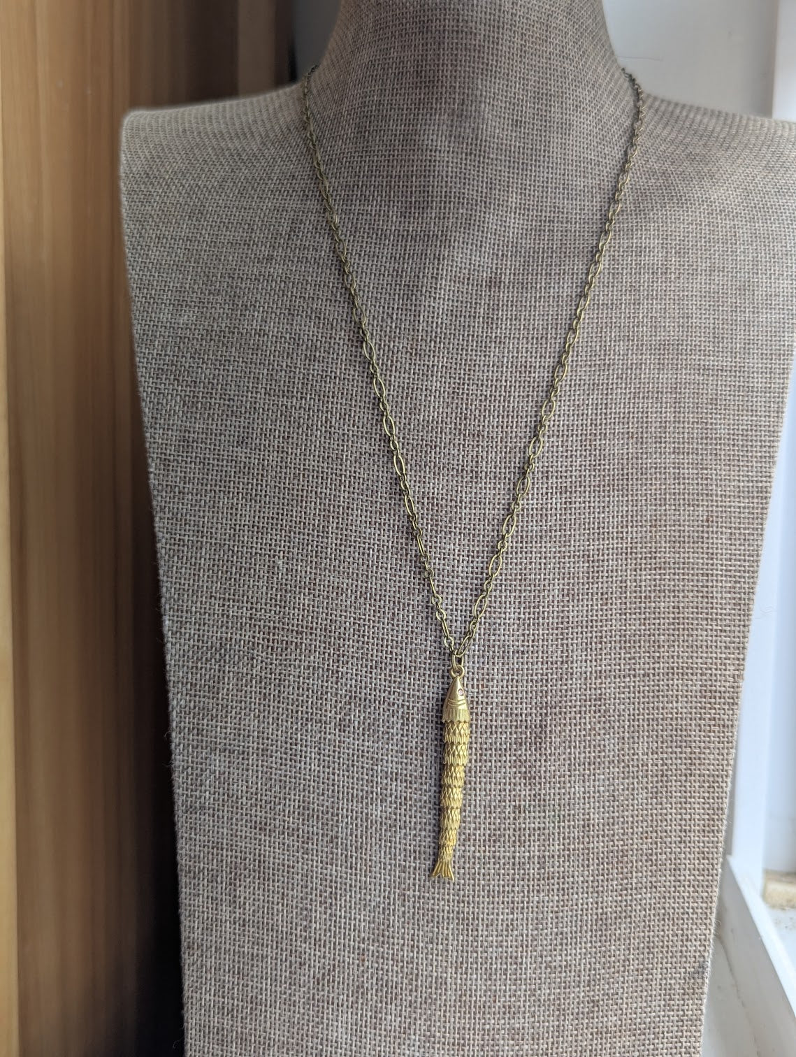 Brass Articulating Fish Necklace