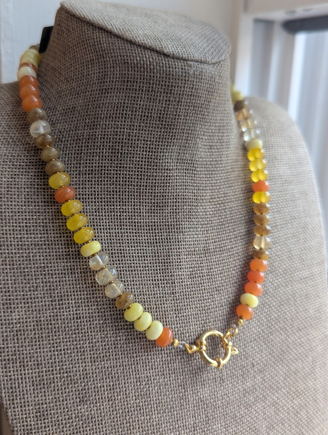 Autumnal Rondelle Beaded Necklace (Silver and Gold Available)