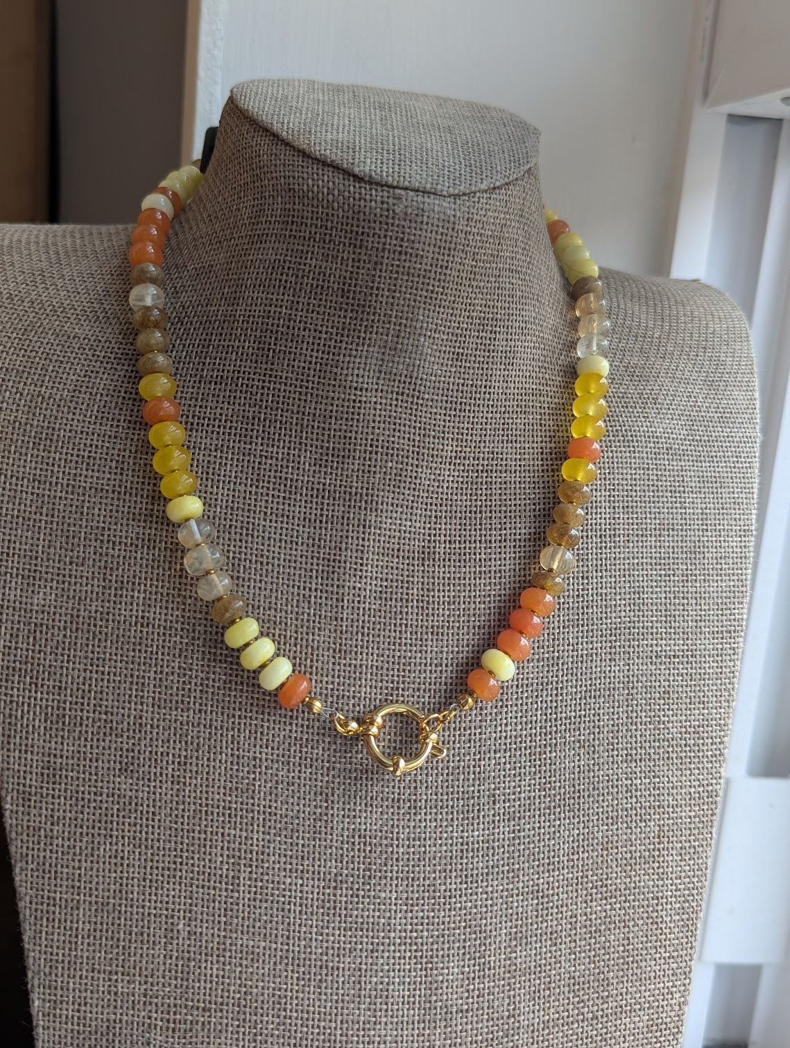 Autumnal Rondelle Beaded Necklace (Silver and Gold Available)