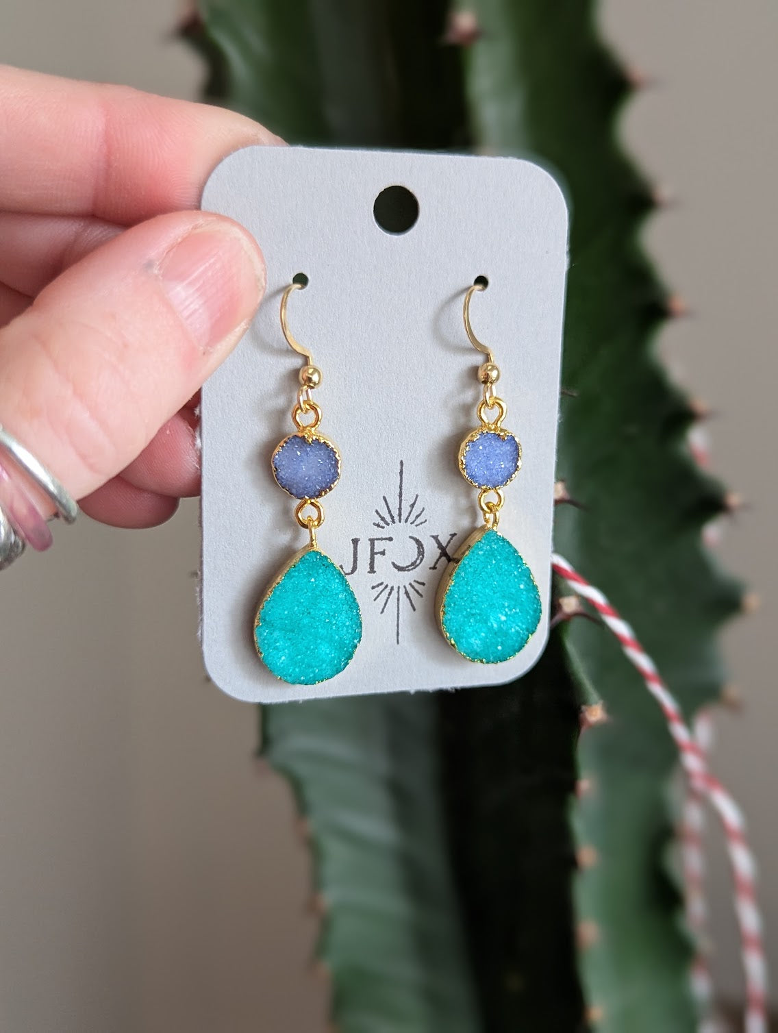 Light Blue and Turquoise Duo Earrings