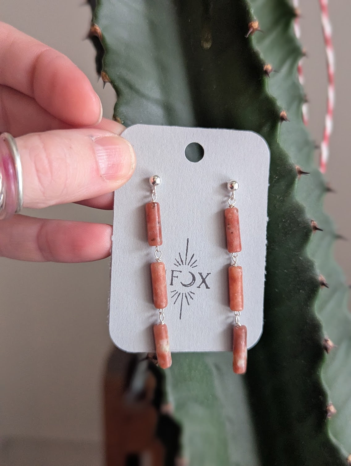 Flower Agate Trio Sterling Silver