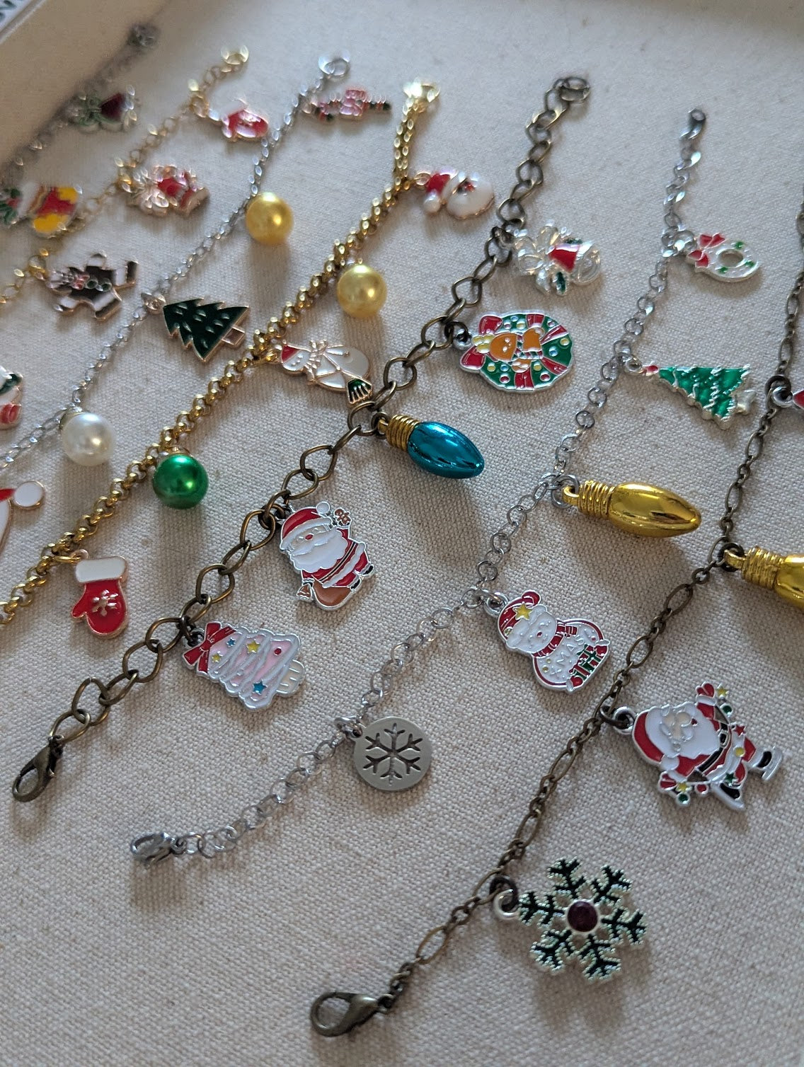 Brass Christmas Charm Bracelet (Various Styles Available)