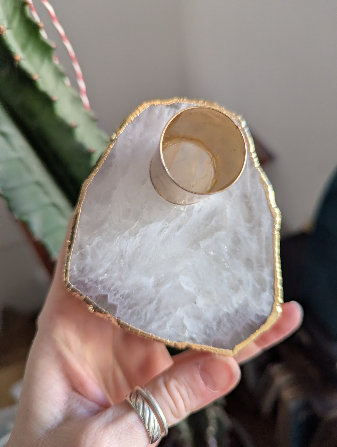 Agate Tapered Candlestick Holder (Various Stones Available)