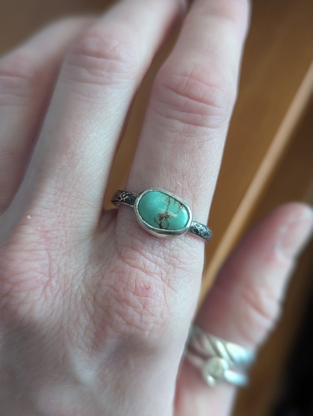 Morenci Turquoise Sterling Silver Ring - Size 11