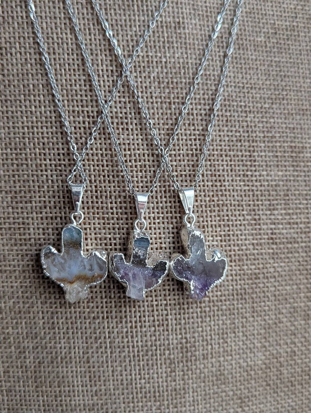 Amethyst Cactus Silver Necklace