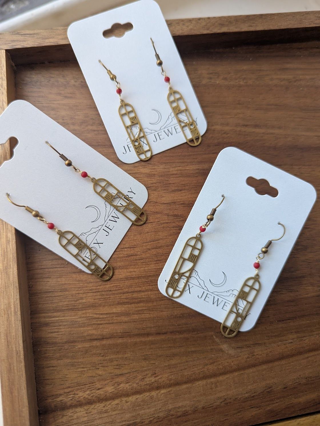 Brass Mondrian Drop Earrings