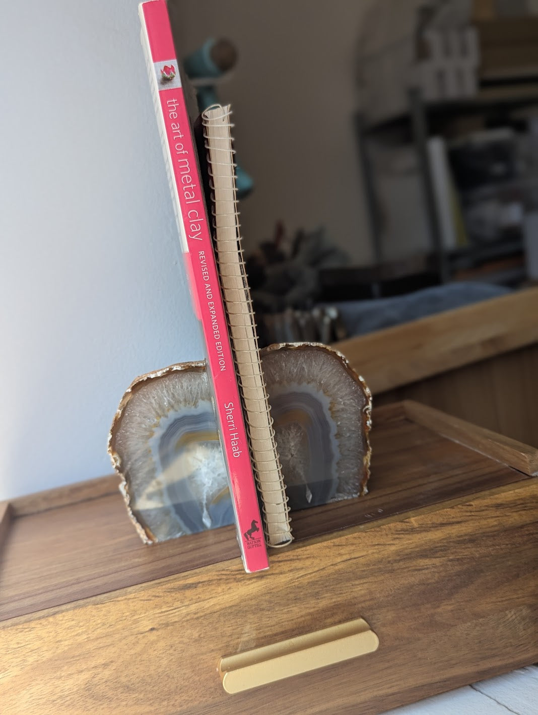 Agate Slice Bookends