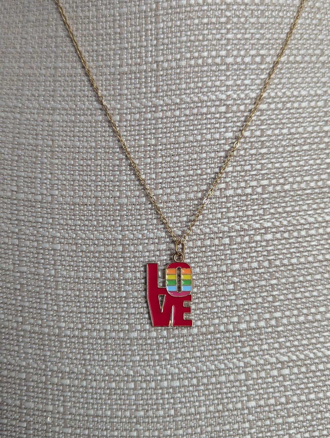 Rainbow Pride Gold Necklace 19" Chain (Various Styles Available)