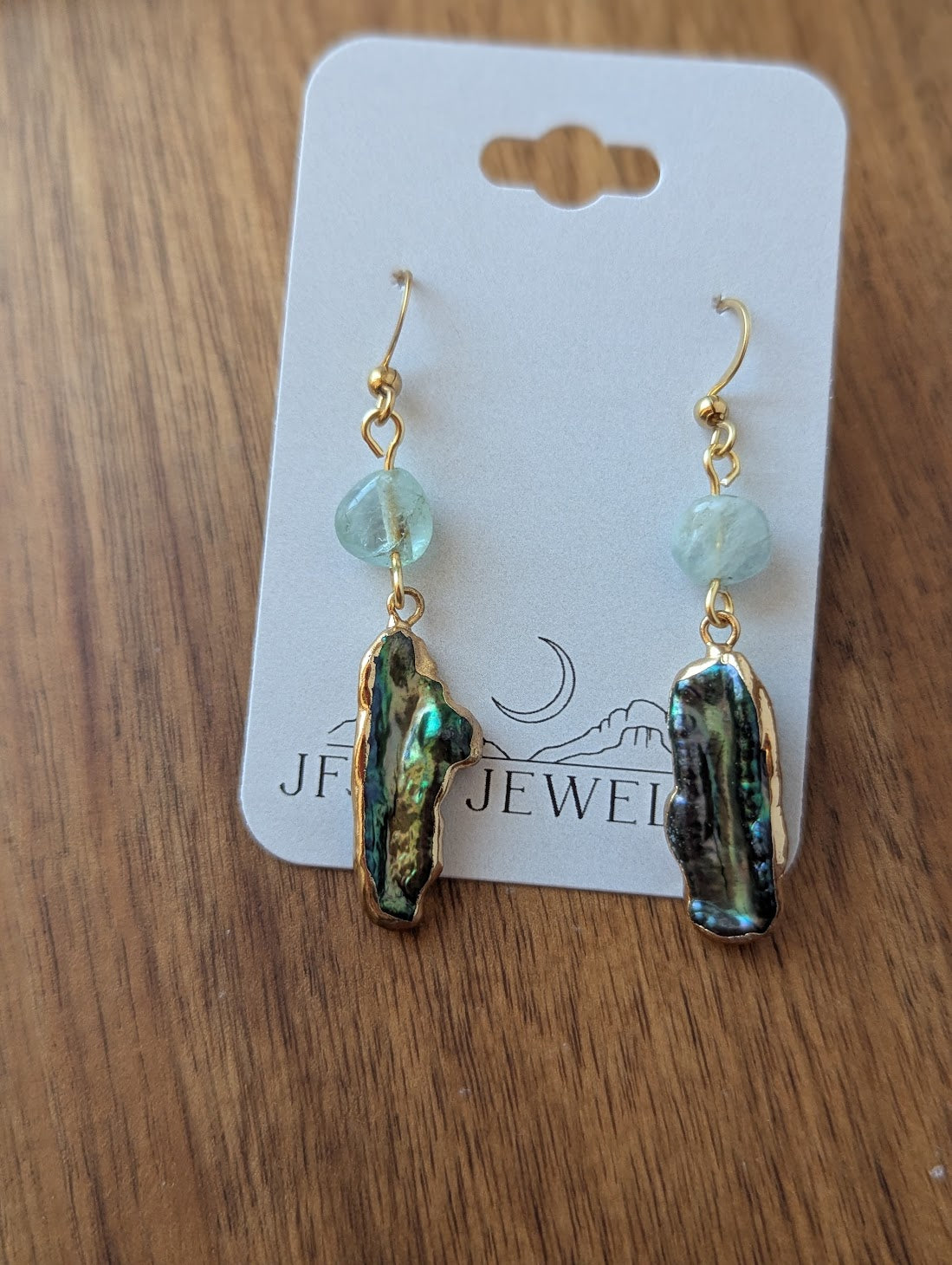 Blue Freshwater Pearl and Aquamarine Gold Earrings