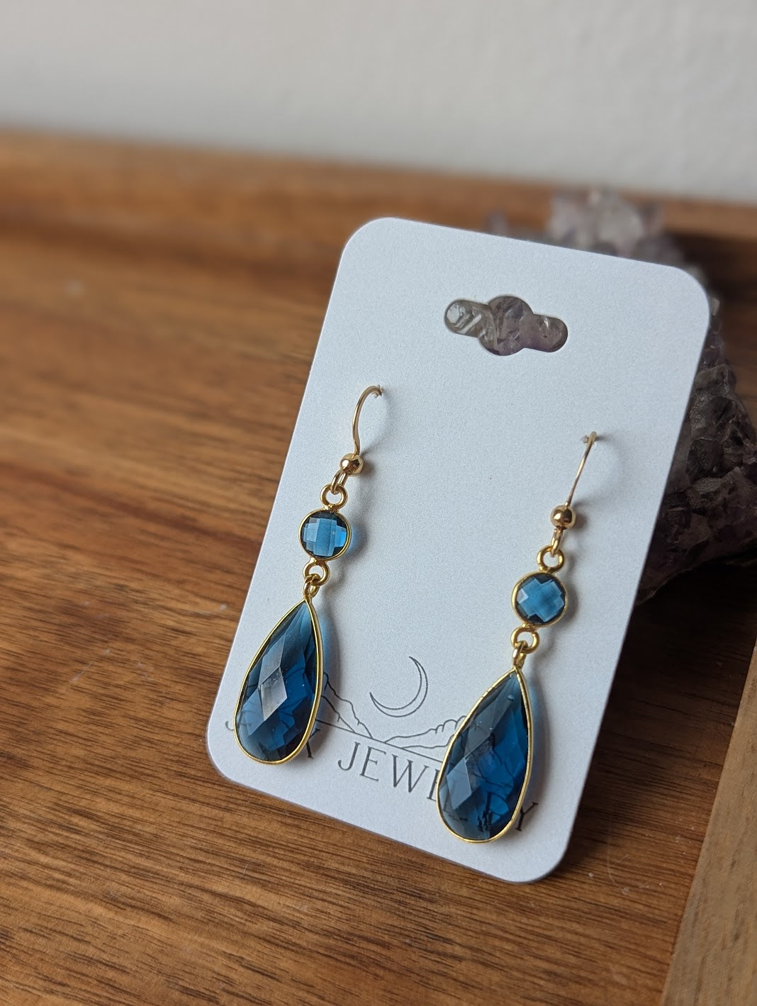 London Blue Topaz Faceted Duo Earrings