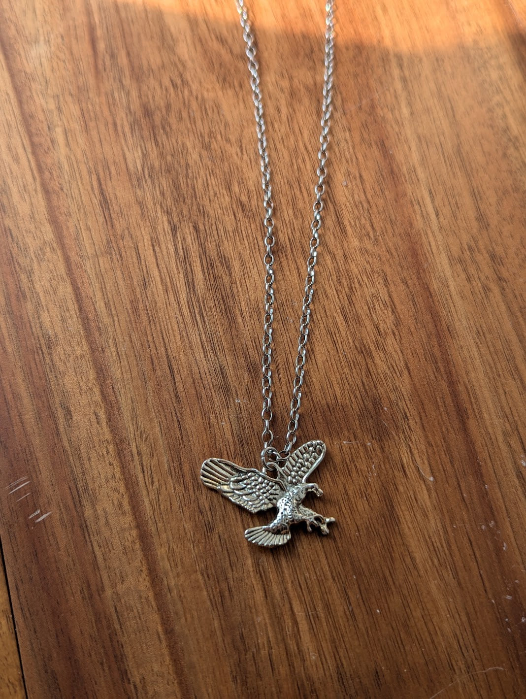 Large Silver Eagle Necklace