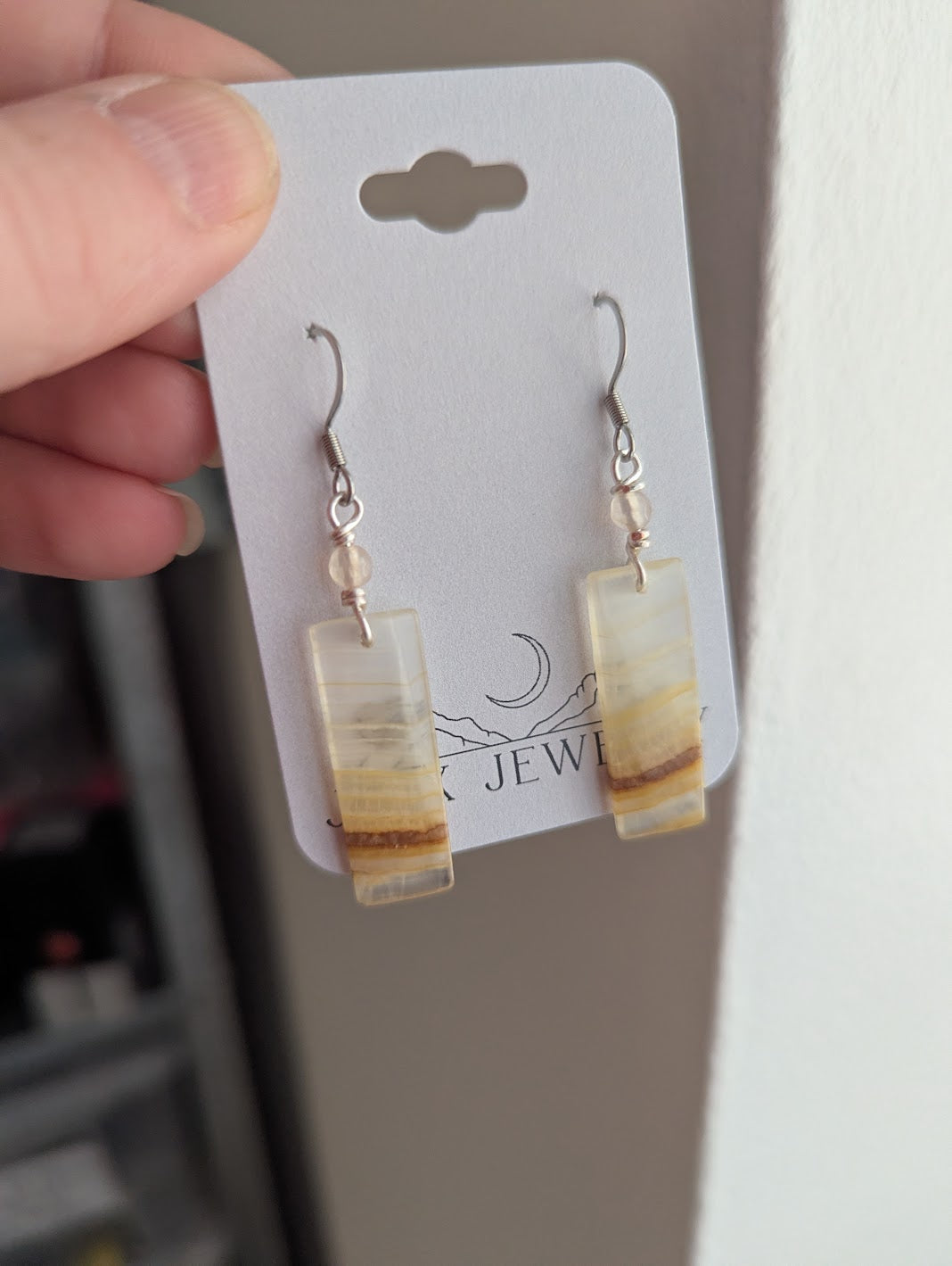 Yellow Calcite Silver Earrings