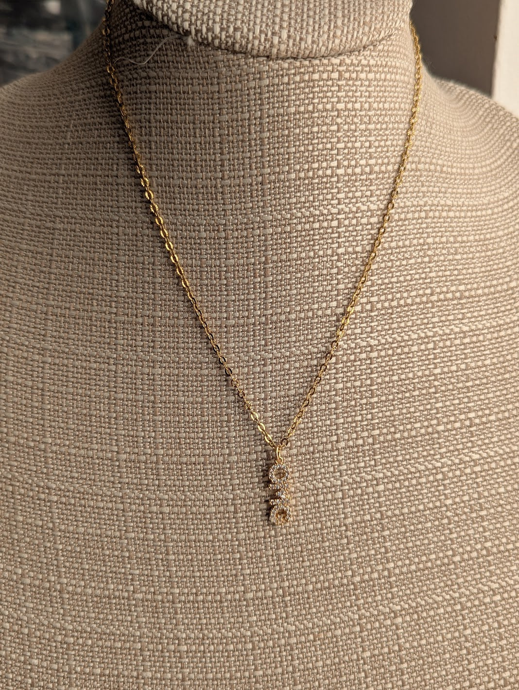 CZ Crystal "OMG" Gold Necklace
