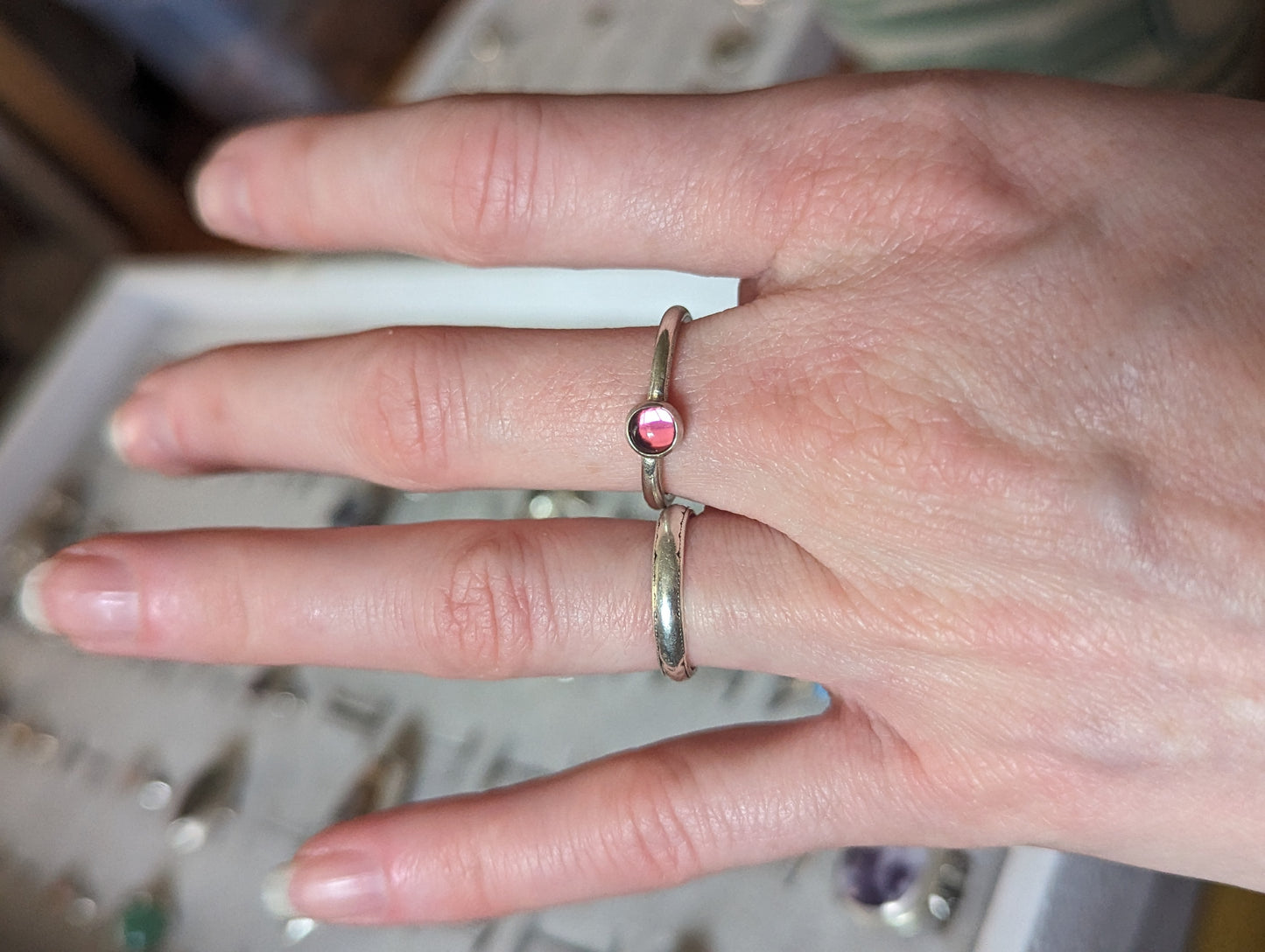 Anillo vintage de cristal morado de ley de 5 mm (varios tamaños disponibles MTO)