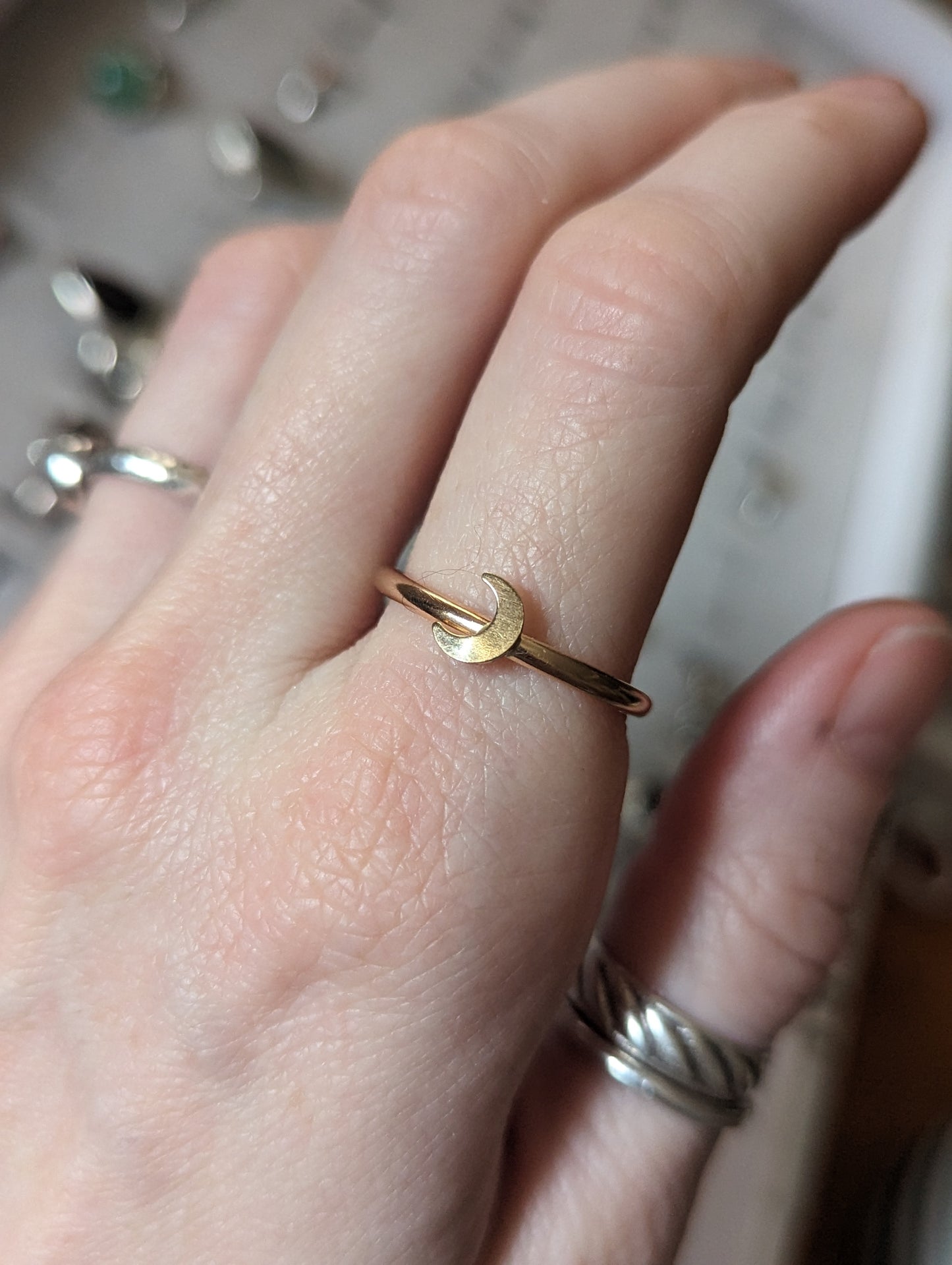 14K Gold Filled Crescent Moon Stacker Ring (Various Sizes Available MTO)