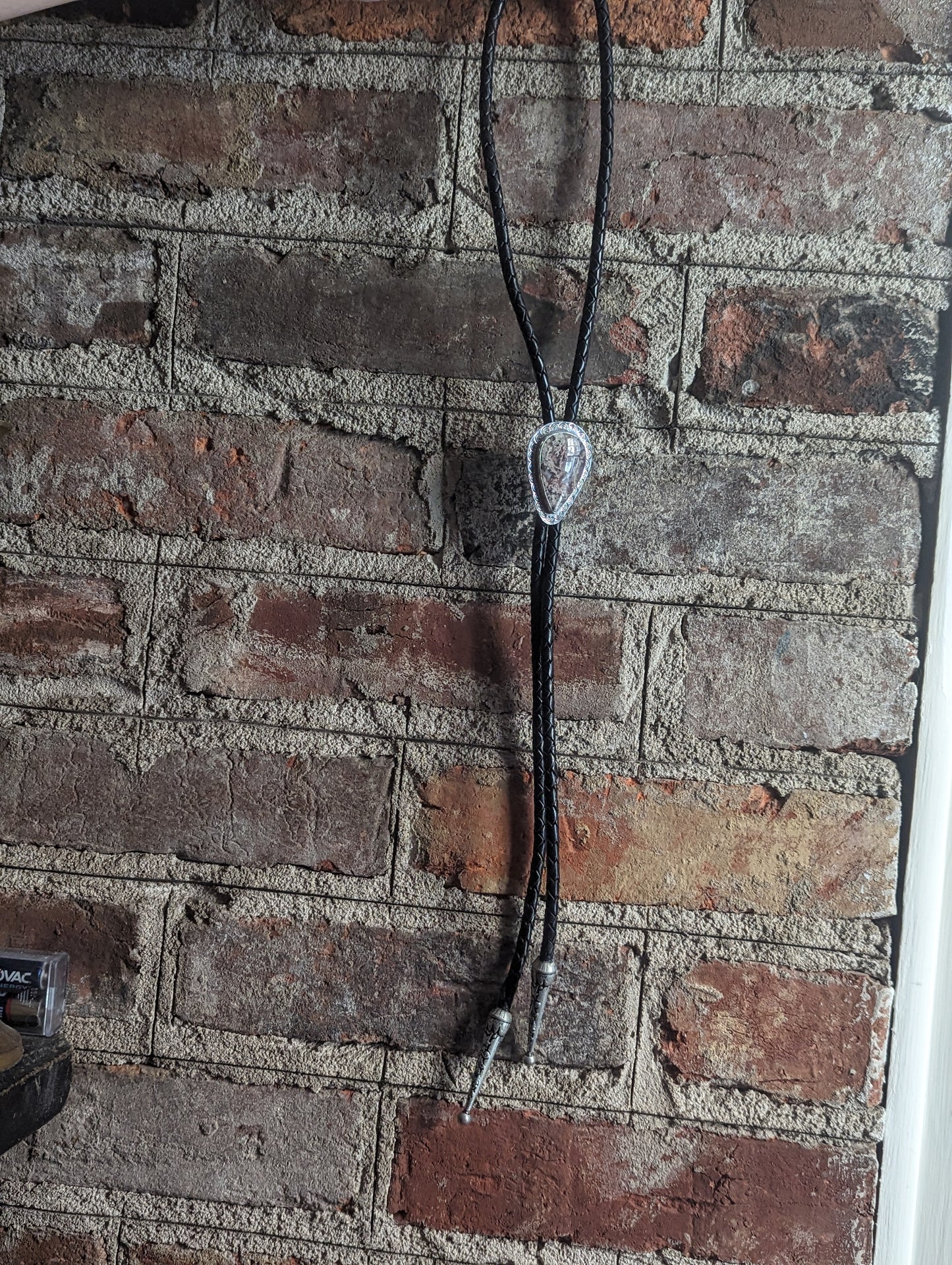 Purple Moss Agate Leather Bolo Tie
