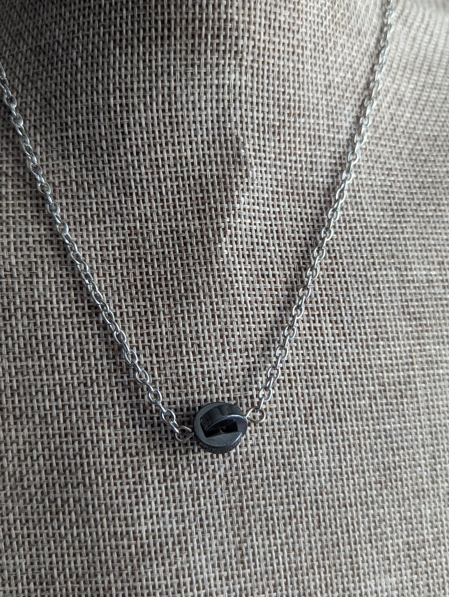3D Circular Hematite Necklace