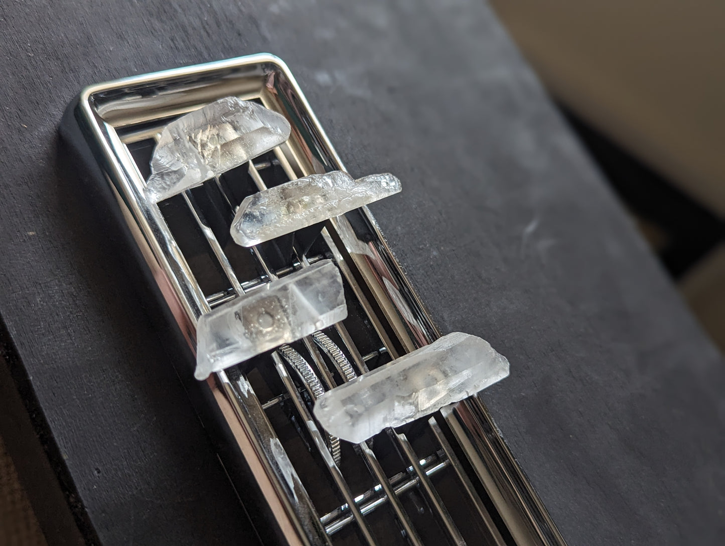 Clear Quartz Crystal "Car-ma" Vent Clips