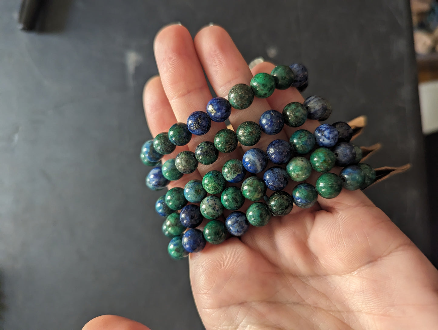 Pulseras de azurita (varios tamaños disponibles)