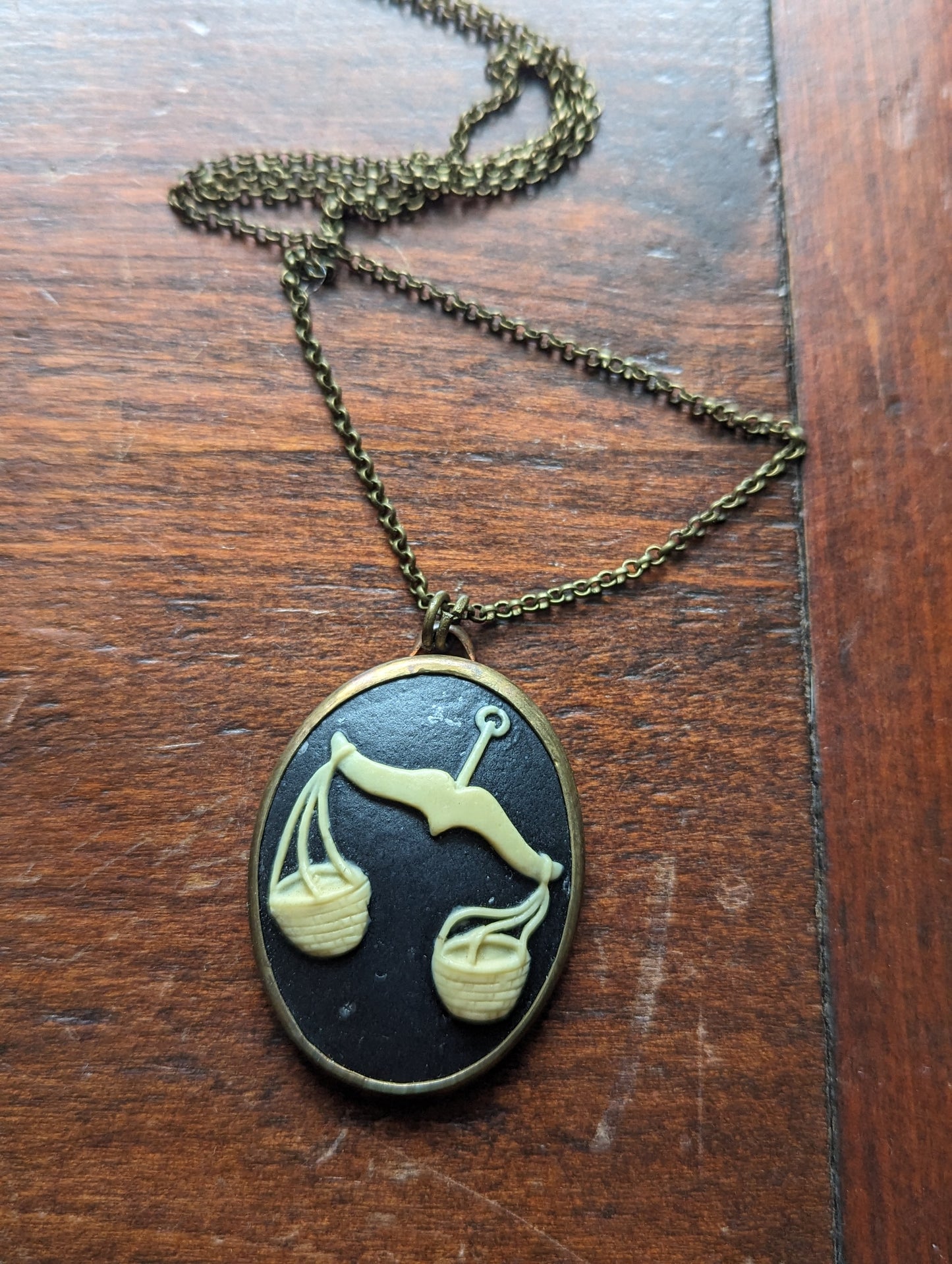 Vintage Zodiac Large Pendant Brass