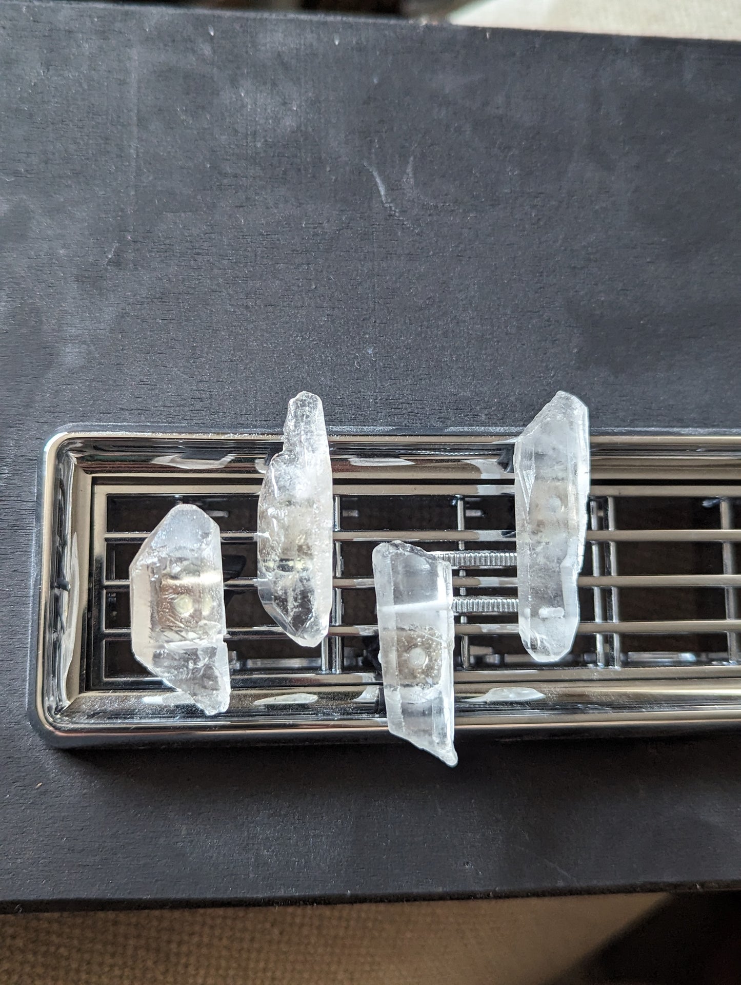 Clips de ventilación "Car-ma" de cristal de cuarzo transparente