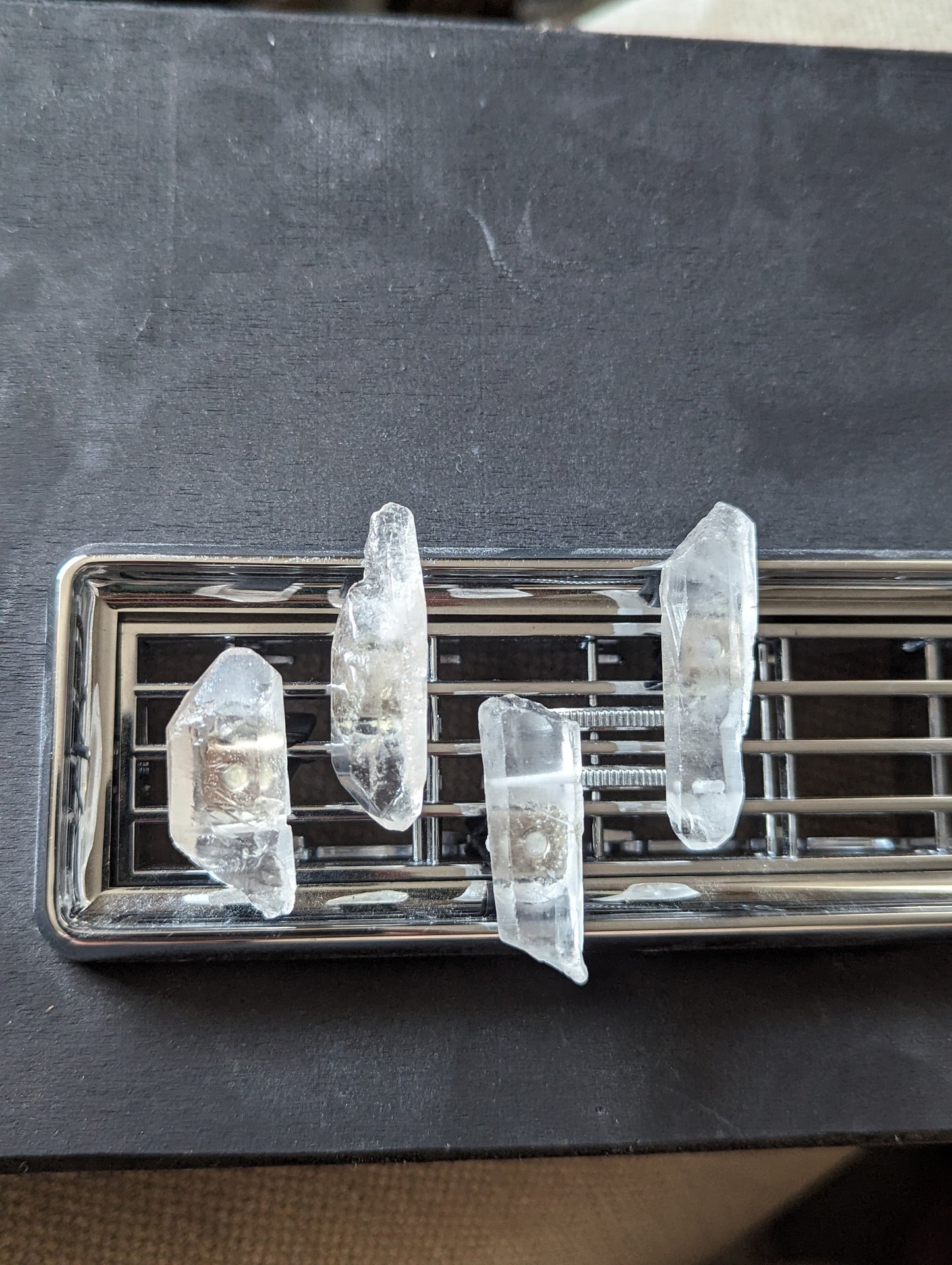 Clear Quartz Crystal "Car-ma" Vent Clips