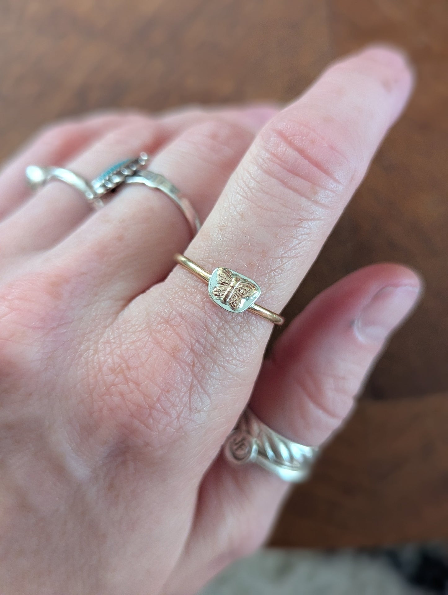 Butterfly 14kGF Ring - Size 5.5, 7.5, 8.5