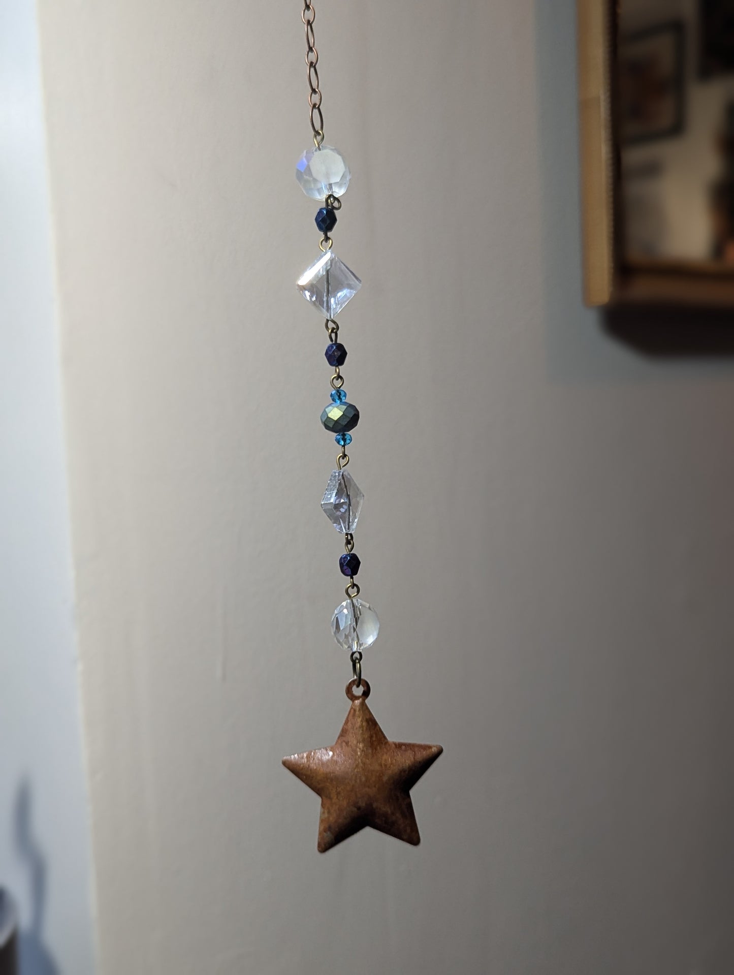 Rustic Star Metal Bell Suncatcher