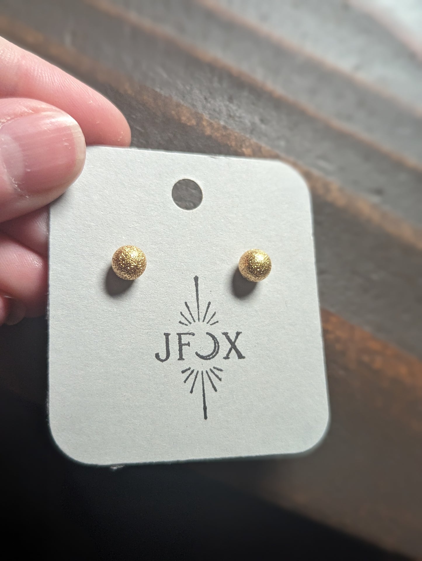 Textured Silver or Gold Ball Stainless Studs