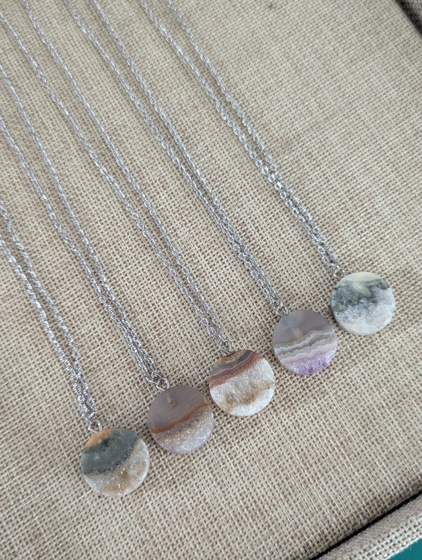 Amethyst Round Silver Pendant (Various Styles Available)