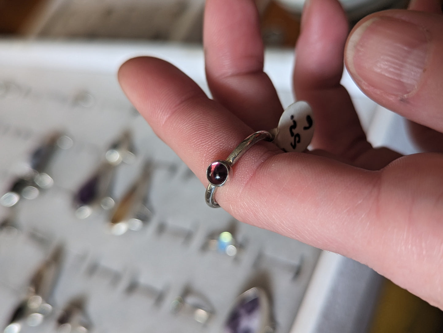 Anillo vintage de cristal morado de ley de 5 mm (varios tamaños disponibles MTO)