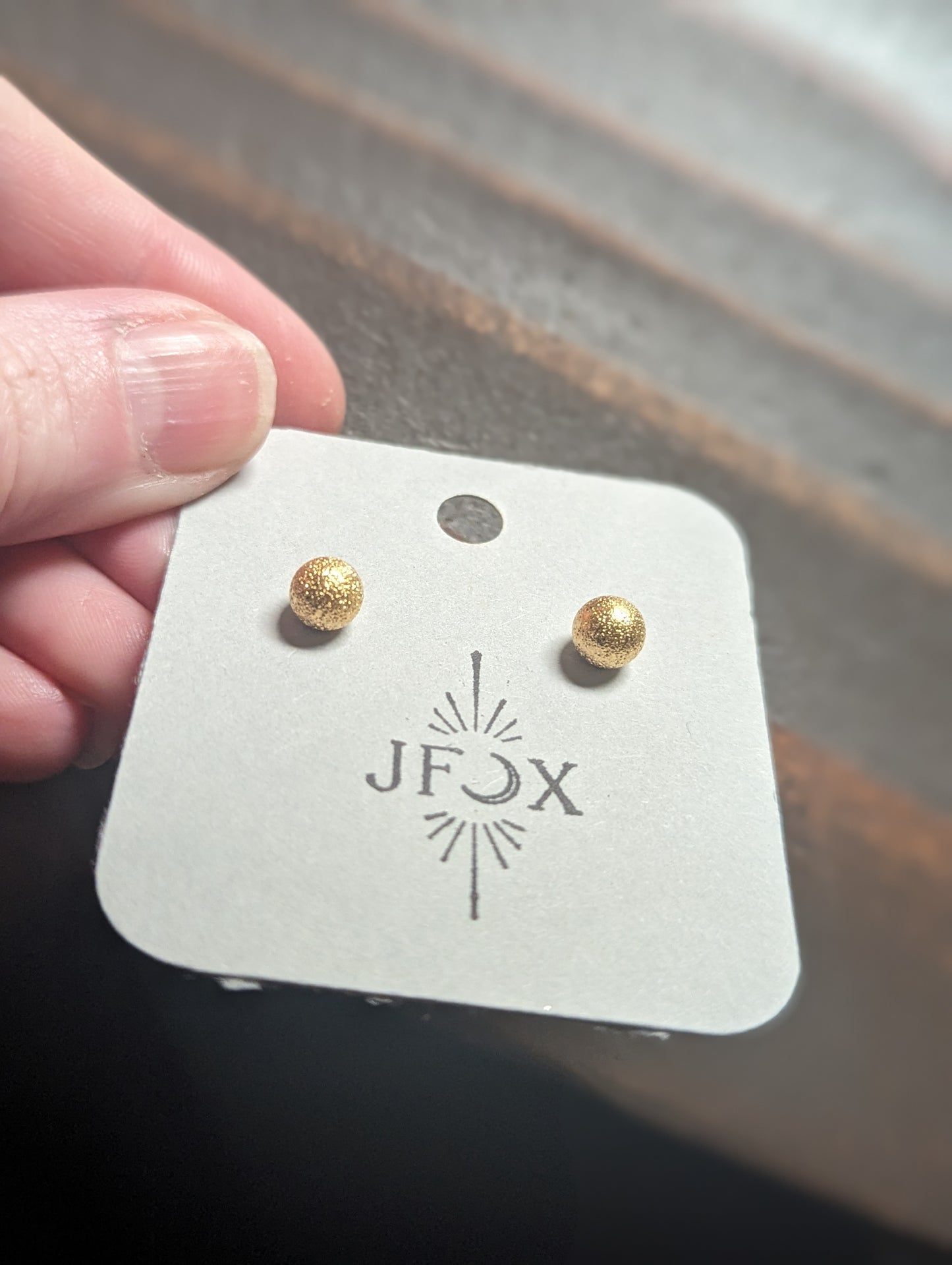 Textured Silver or Gold Ball Stainless Studs