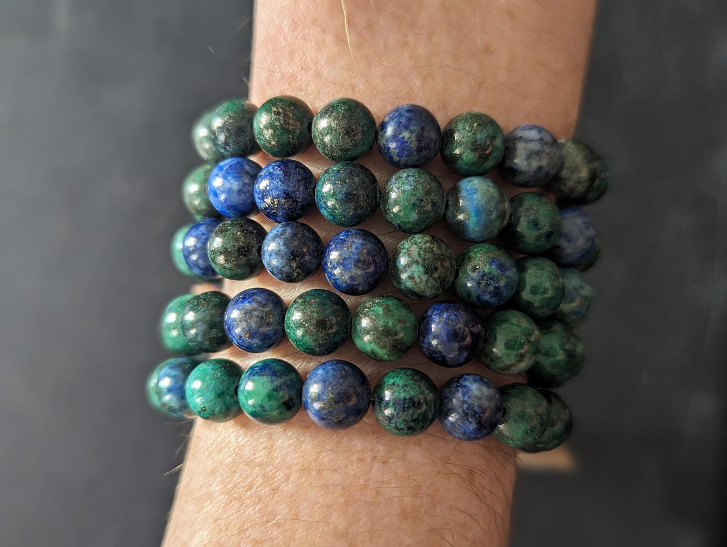 Pulseras de azurita (varios tamaños disponibles)