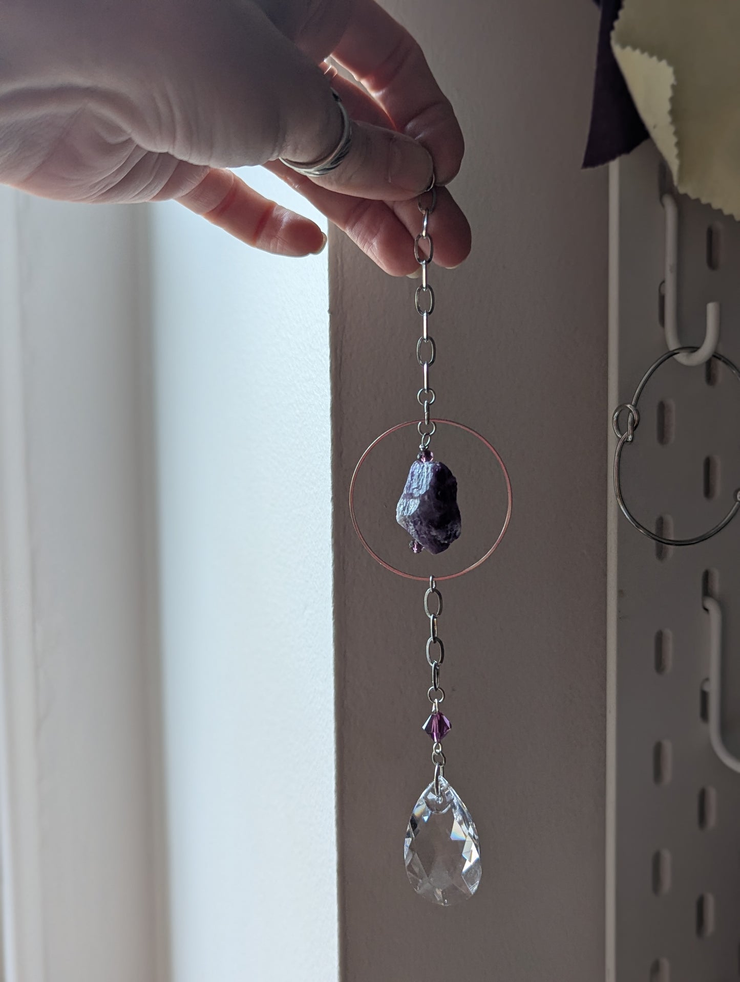 Amethyst Silver Loop Orbital Suncatcher