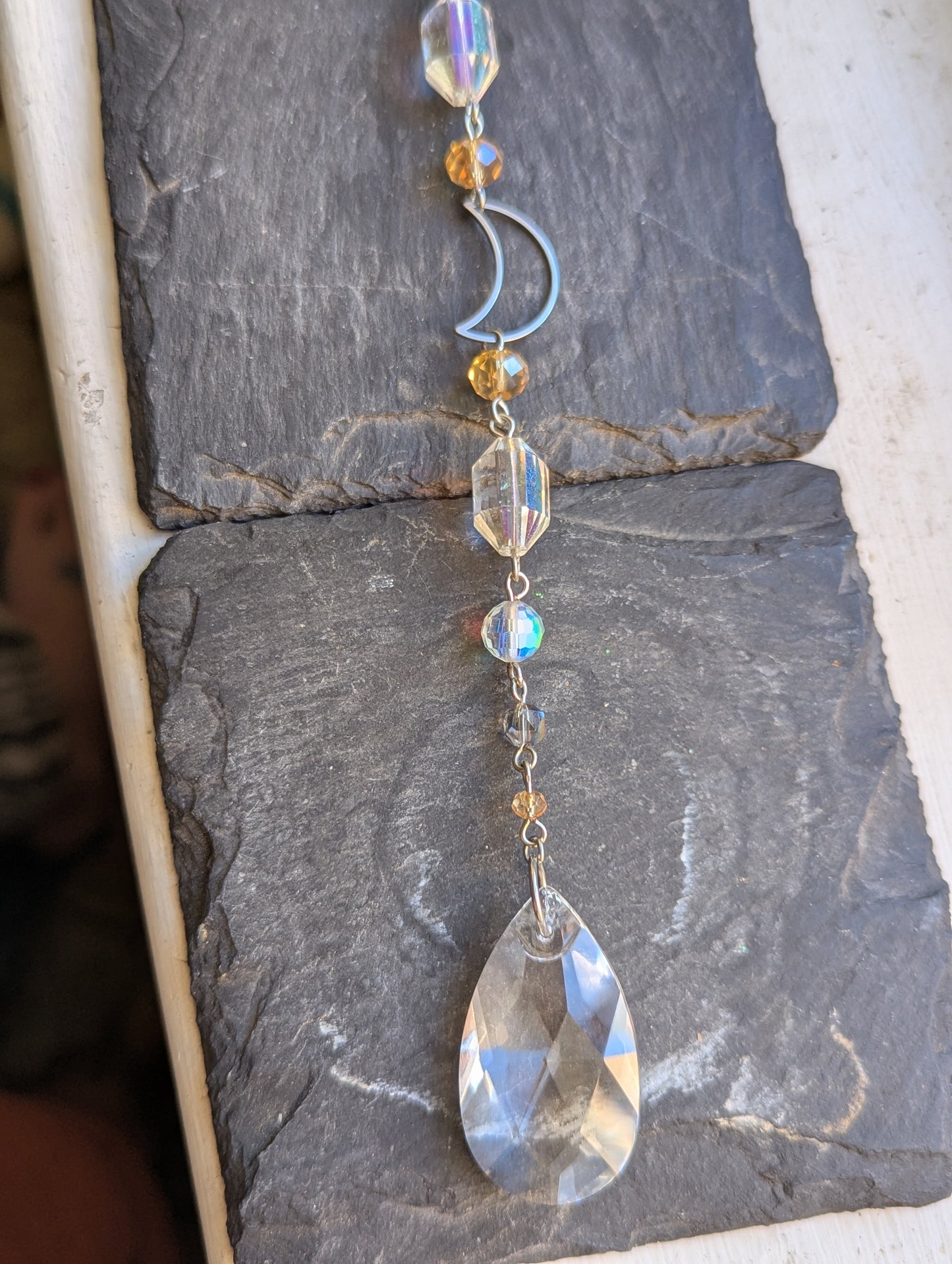 Crystal Moon Yellow Suncatcher
