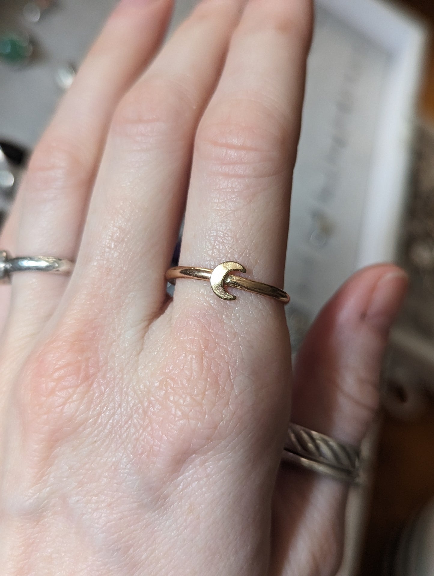 14K Gold Filled Crescent Moon Stacker Ring (various sizes available MTO)