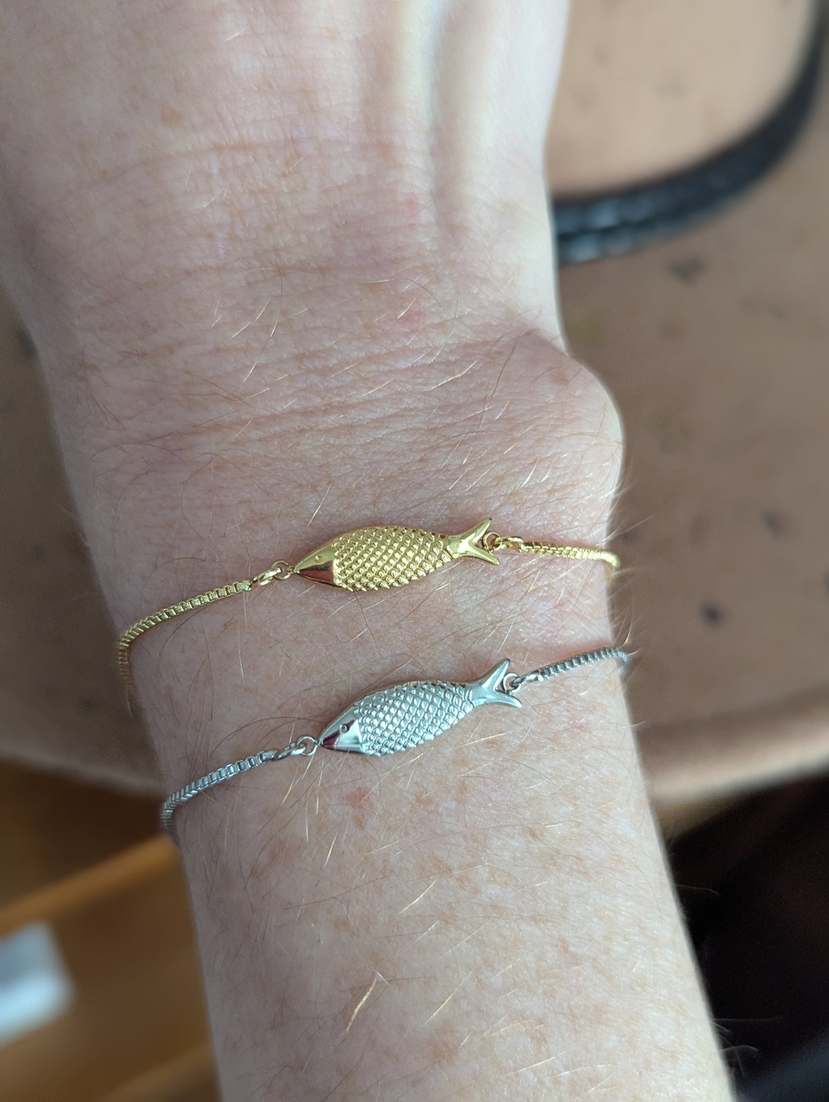 Fish Slider Bracelet (silver or gold)