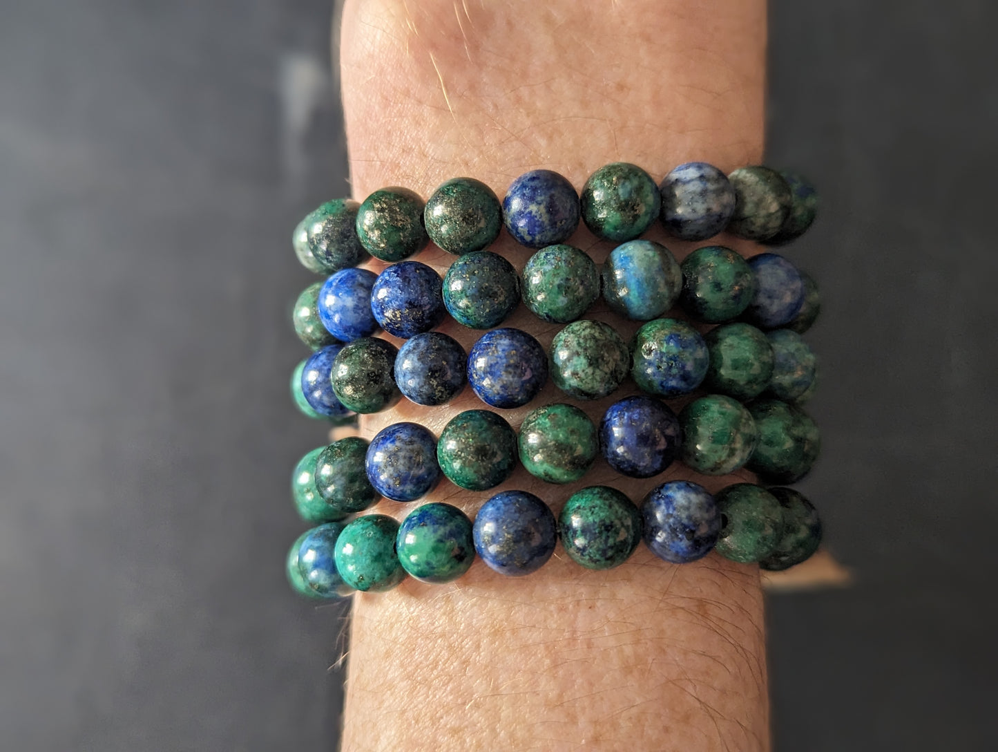 Pulseras de azurita (varios tamaños disponibles)